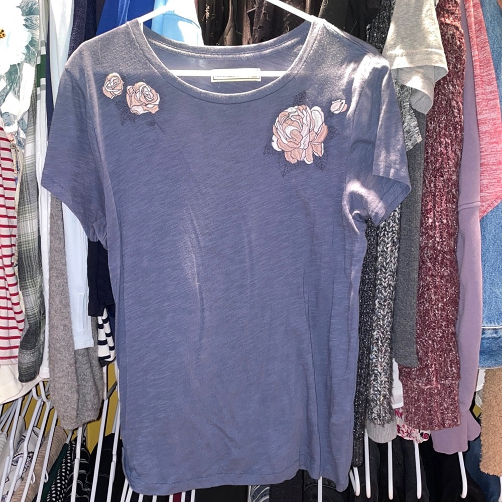 Abercrombie Embroidered Floral Tee